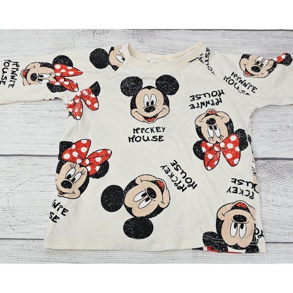 Zara Baby Boy Disney Mickey And Minnie Shirt Size 9-12 months - Picture 1 of 4